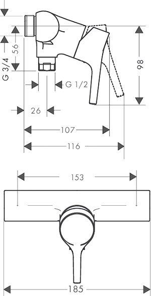 Смеситель для душа Hansgrohe  хром  72601000 - 1