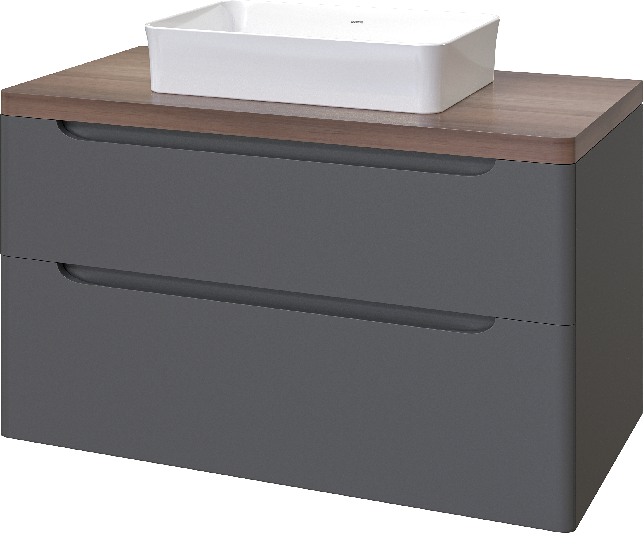 Тумба с раковиной STWORKI Берген 100 серая с темной столешницей, Bocchi Sottile 1476-001-012 566878 - 7