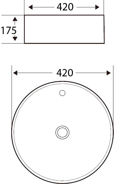 Раковина накладная Esbano Topaz 42 белый  ESRNTOPA - 2