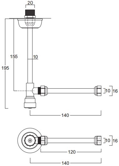 SIMAS Accessori Угловой кран, цвет бронза 120006 br - 1