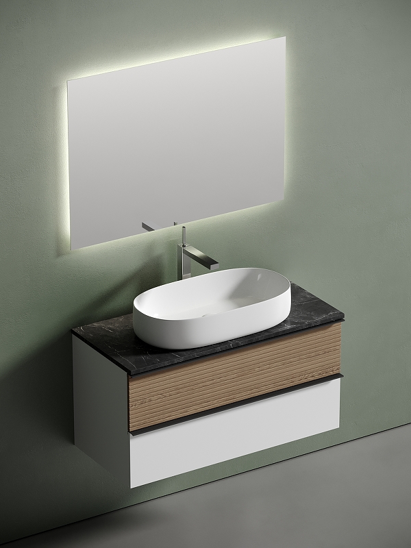 Столешница для ванной комнаты Sancos 100х46 черная TT100A1X - 1