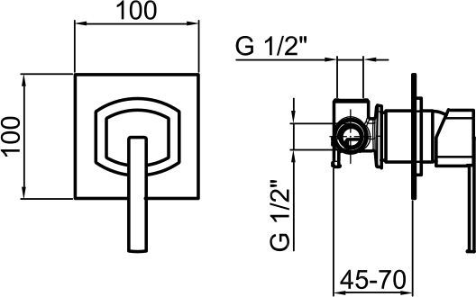 Смеситель Webert Azeta New AA880101015 С ВНУТРЕННЕЙ ЧАСТЬЮ, для душа - 1