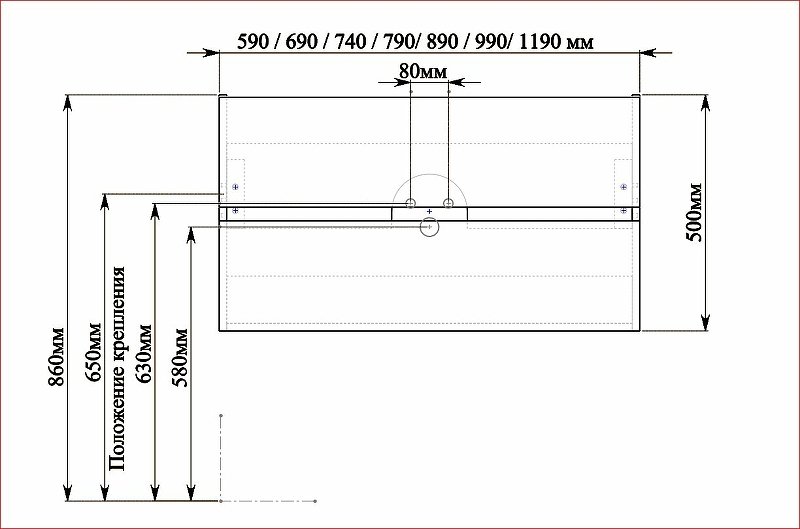 Комплект мебели Sanvit Сити 90 белый глянец - 5