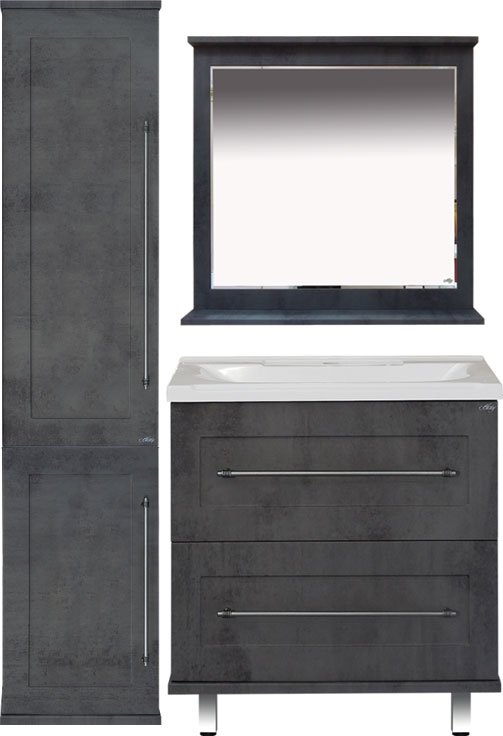 Мебель для ванной Misty Марта 80 темный бетон - 2