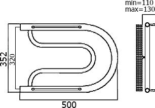 Водяной полотенцесушитель Terminus Фокстрот 320x500 Хром 4620768881237 - 2