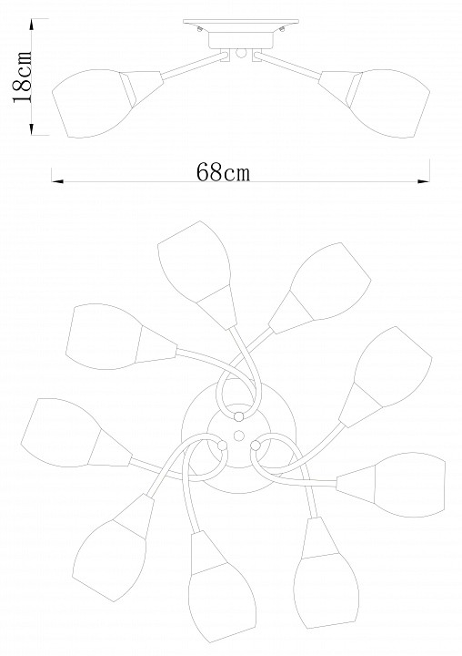 Потолочная люстра Arte Lamp Penny A2701PL-9CC - 1