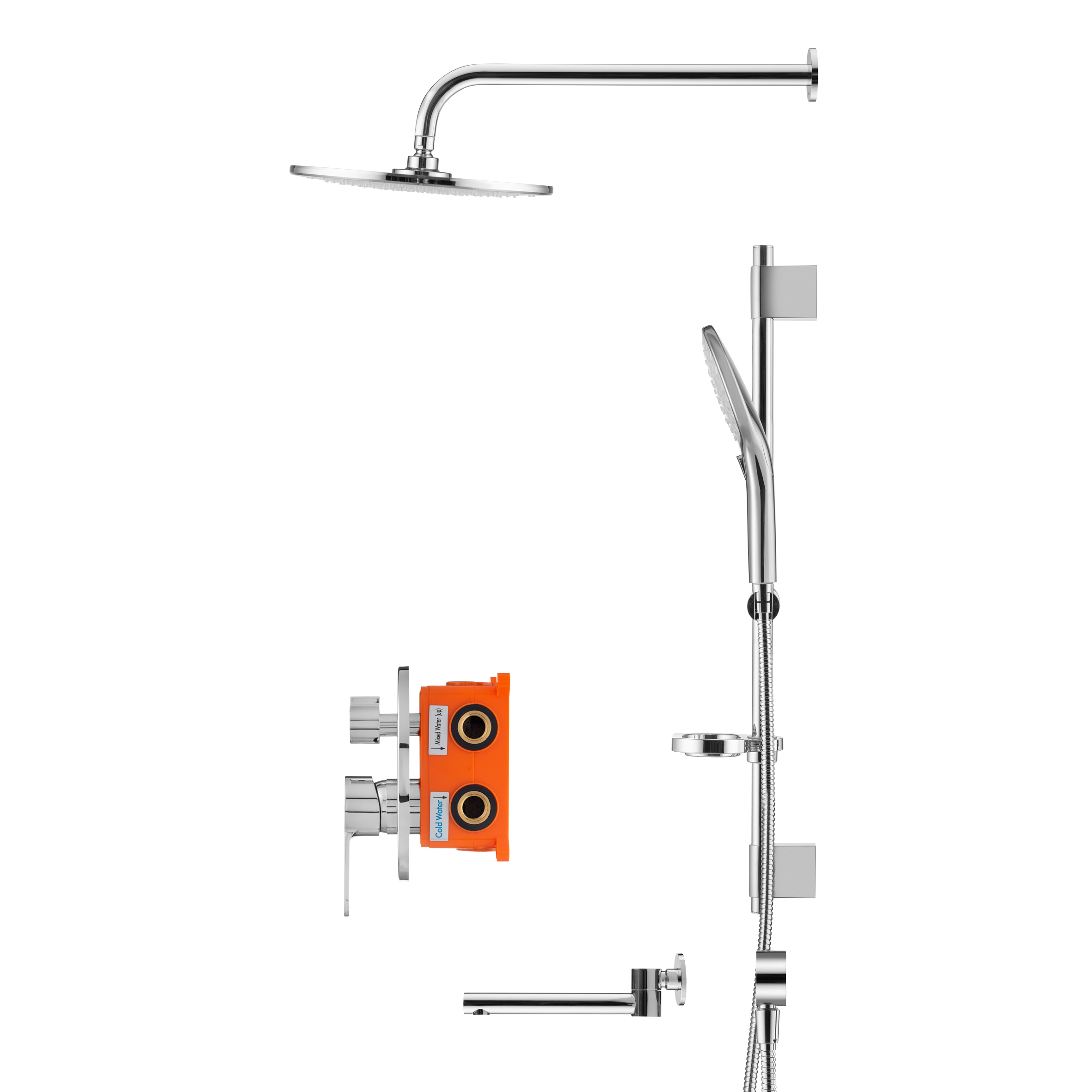 Swedbe Platta Душевой комплект со встроен.смесит. (с монтаж.боксом), верхн.душ. и повор.изливом 5542 - 1