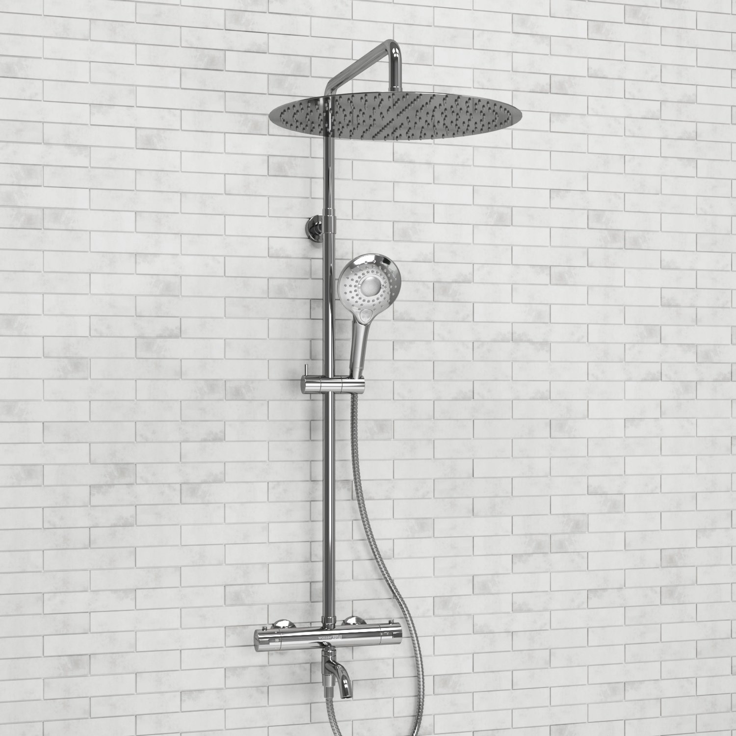 Душевая система WasserKraft 40 с термостатом хром A188.117.101.010.CH Thermo - 1