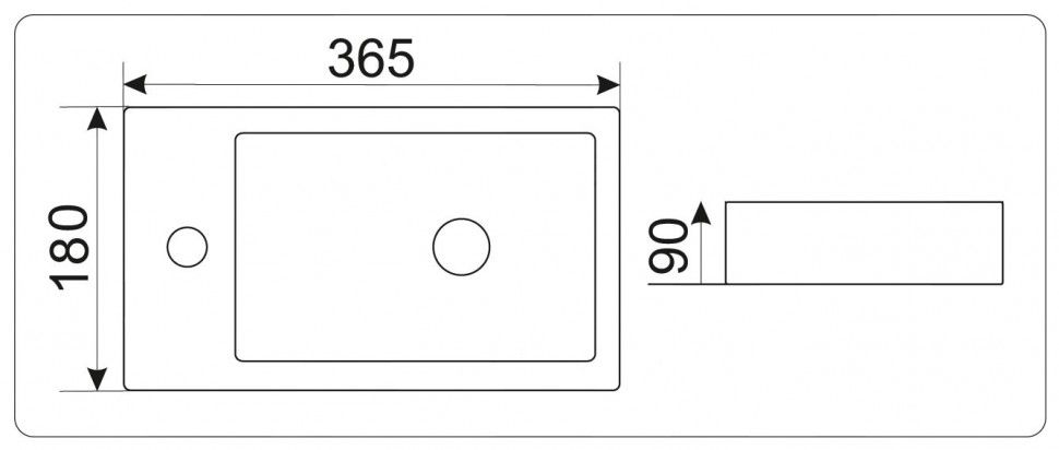 Раковина накладная Ceramalux N 36 белый  9272R - 2