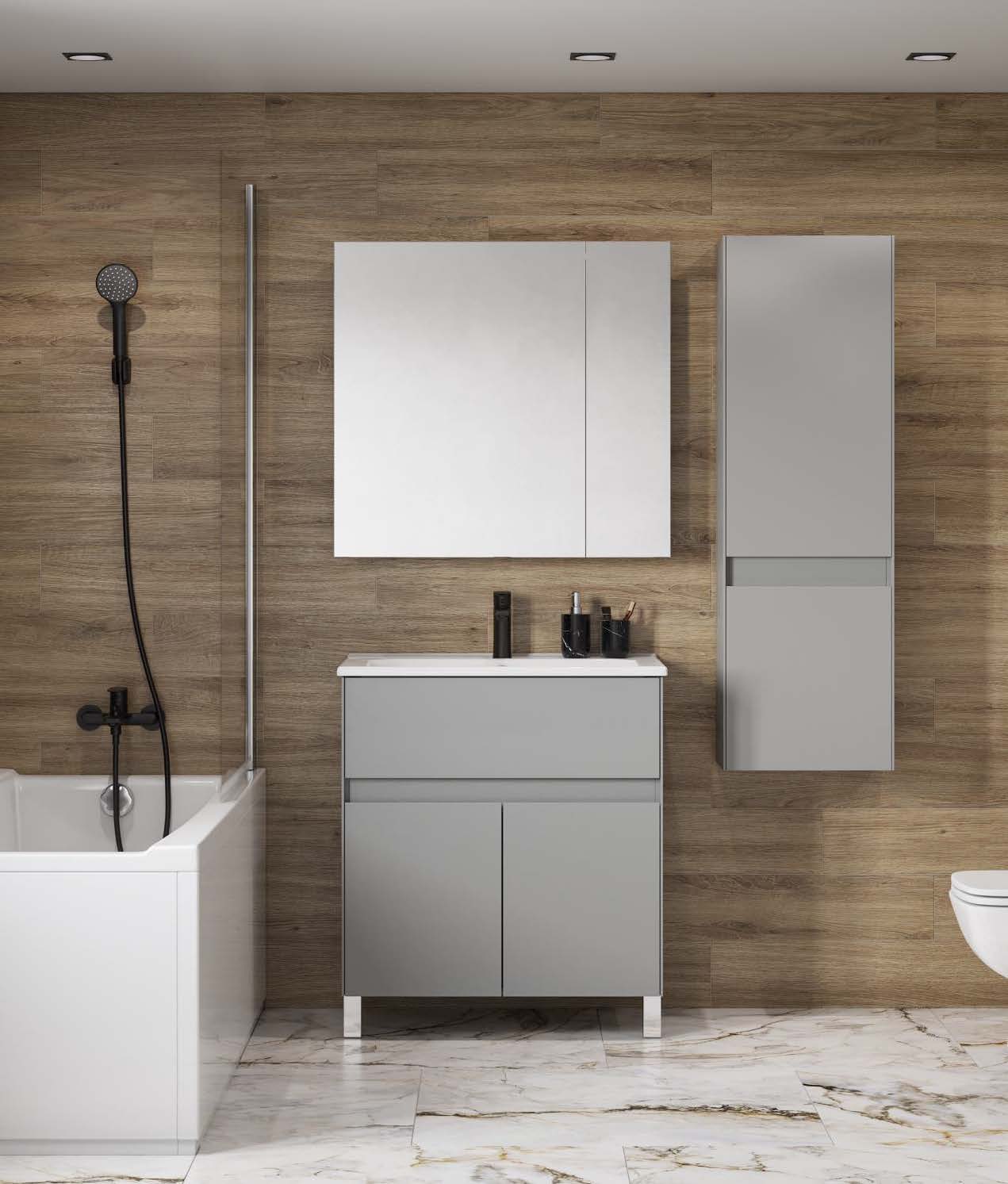 Тумба под раковину Aquaton Форест 75 серый матовый 1A278301FR4D0 - 5