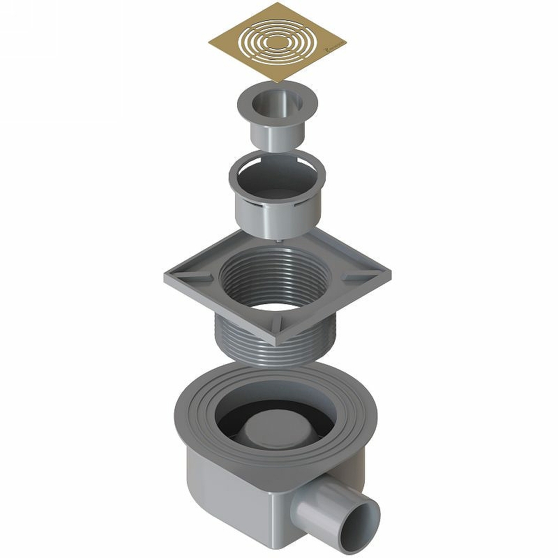 Душевой трап Armadi Art Smart Design 10х10 с решеткой золото матовый 984-10-MG - 1