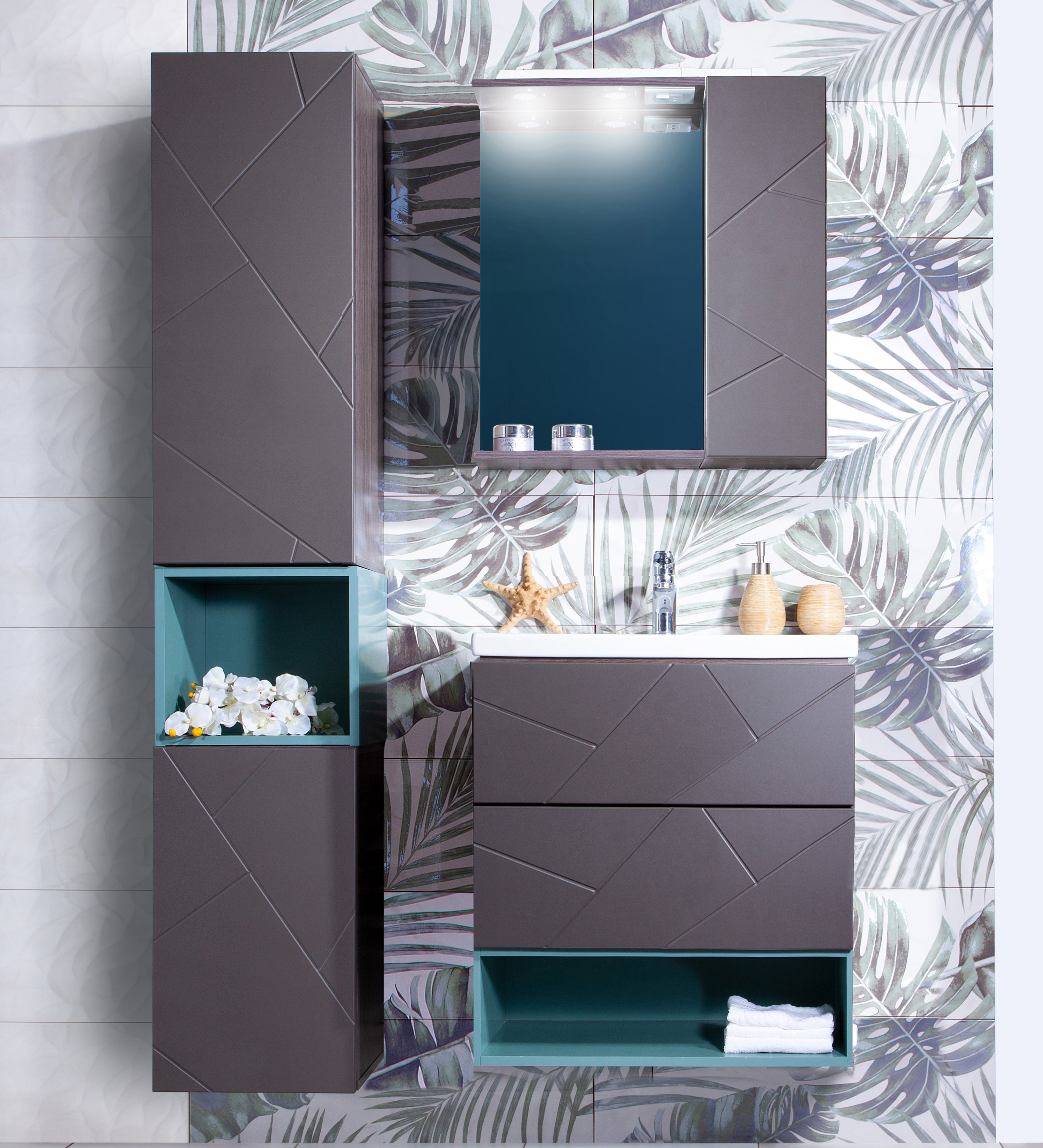 Шкаф Бриклаер Кристалл 20 софт графит 4627125414596 - 1