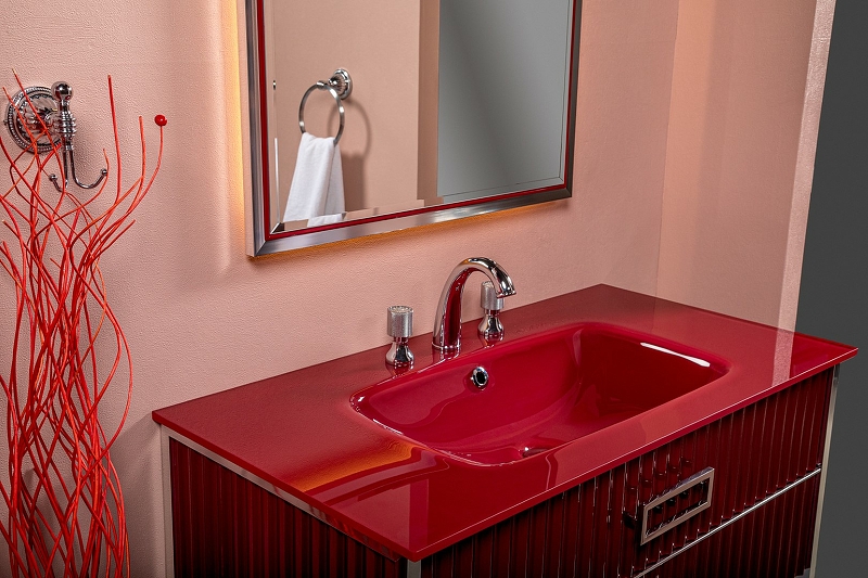 Тумба под раковину моноблок Boheme Armadi Art Monaco 80 бордо глянец - хром 866-080-RCR - 2