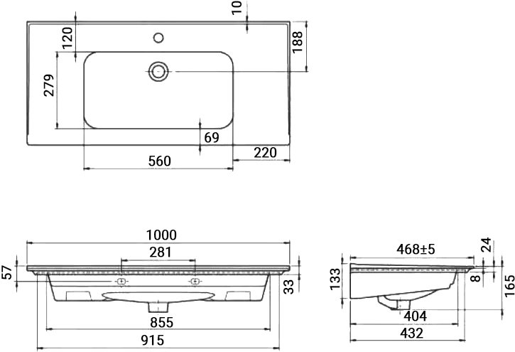 Мебельная раковина Opadiris CeraStyle Blue 100 042500-u-01 - 1