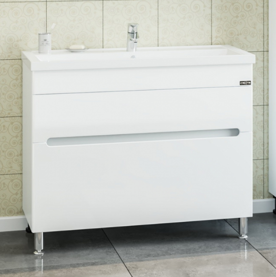 Тумба с раковиной напольная Санта Лондон 100 белый - 0