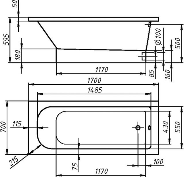 Ванна из искусственного камня Фэма Виктория 170x70 на подиуме ВИКТОРИЯ-170-POD - 5