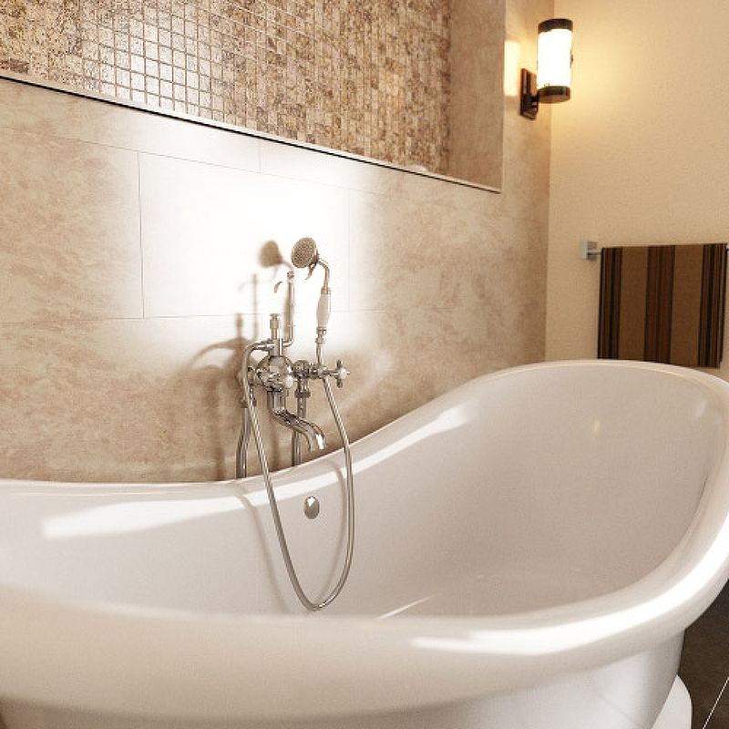 Ванна из искусственного камня Фэма Габриэлла белая на подиуме ГАБРИЭЛЛА-POD - 3