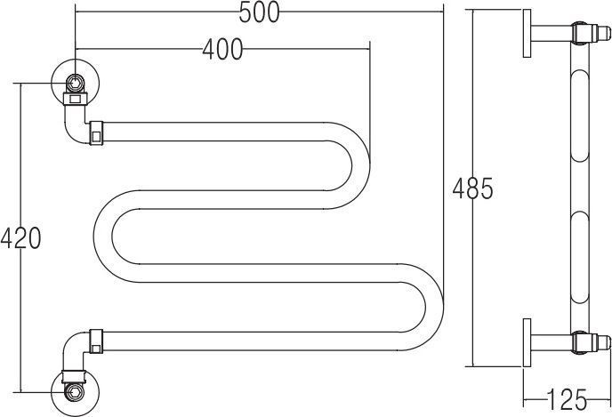 Водяной полотенцесушитель Margaroli   хром  406CR - 1