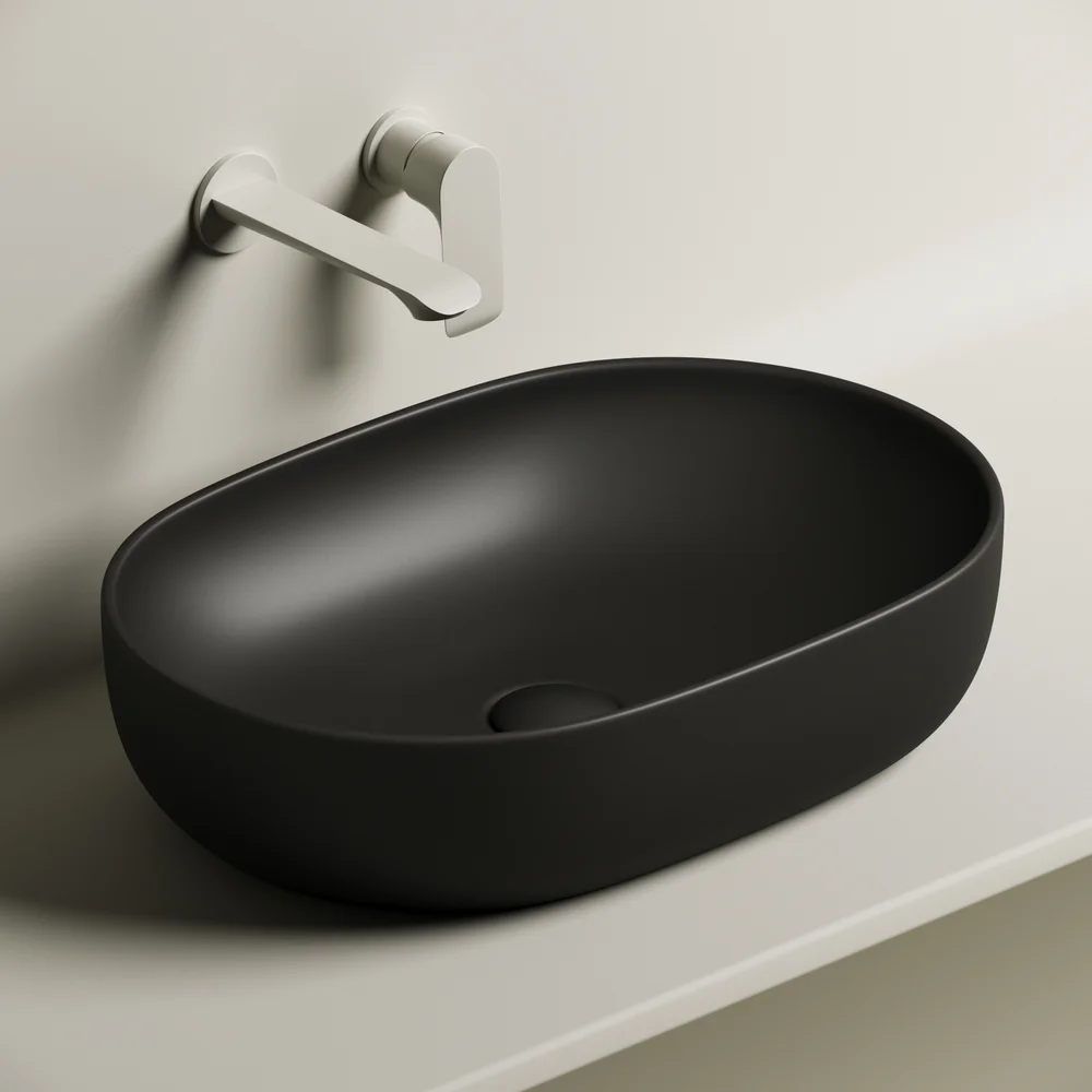 Раковина накладная Ceramica Nova Element 60х41.5 черный-матовый CN6047MB - 1