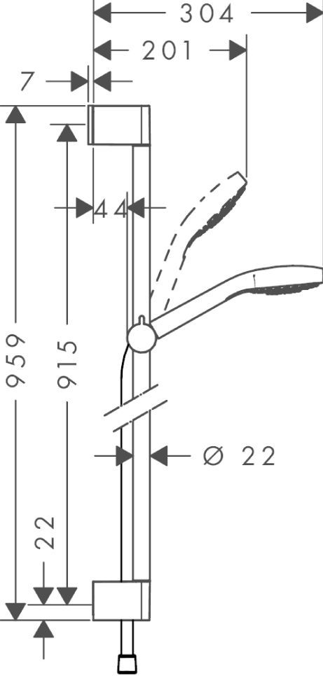Душевой гарнитур Hansgrohe Croma Select S Vario Uni 26572400 - 3