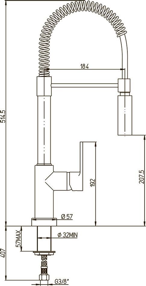 Смеситель для кухни Paini Le Mans 90CR557LLPE2SKM с гибким изливом - 1