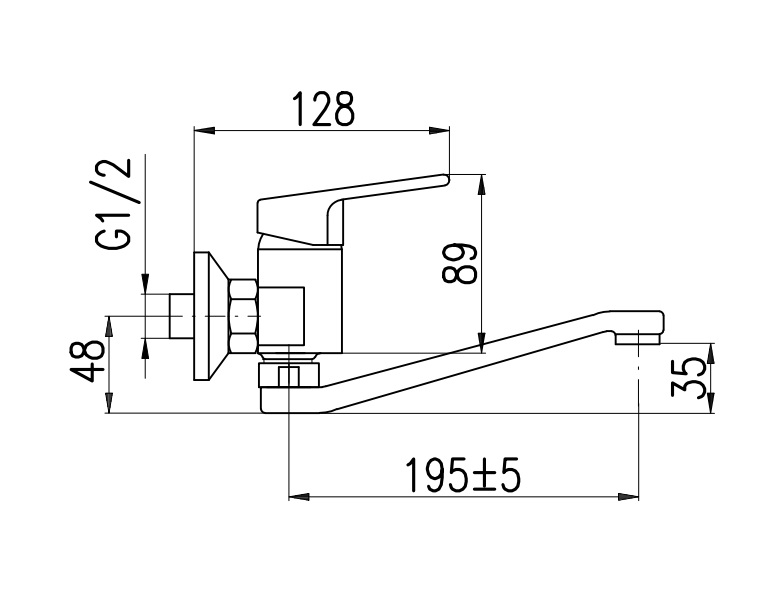 CO201.5/26CMAT COLORADO - смеситель кухонный настенный, ЦВЕТ ЧЕРНЫЙ МАТОВЫЙ - 1