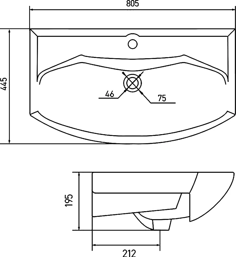 Комплект мебели Aquaton Рико 80 белый-светлое дерево - 8