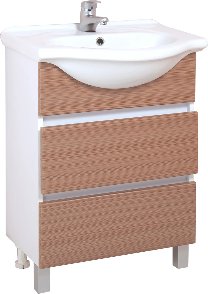 Тумба под раковину Onika Элита 60 белый - коричневый 106122 - 0