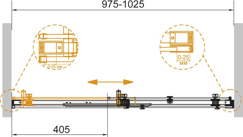 Душевая дверь в нишу Cezares Stylus Soft BF 1 100 C Cr STYLUS-SOFT-BF-1-100-C-Cr - 3