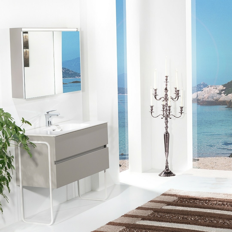 Тумба под раковину Armadi Art Vallessi 100 бежевый матовый 837-100-C mat - 5