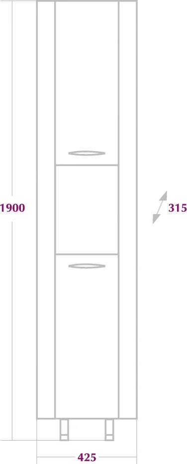 Шкаф-пенал угловой Onika Дюна 30 с нишей, белый  403034 - 1