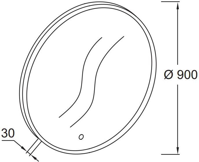 Зеркало Jacob Delafon Odeon Rive Gauche EB1456-NF 90 см с подсветкой - 4