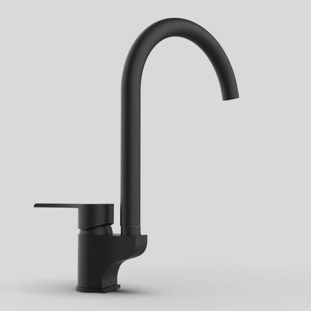 Смеситель для кухни GPD Atros черный матовый MTE65-SG - 4