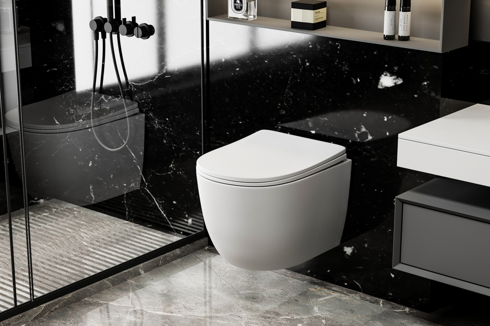 Унитаз ABBER Bequem AC1100MW подвесной белый матовый, безободковый - 2