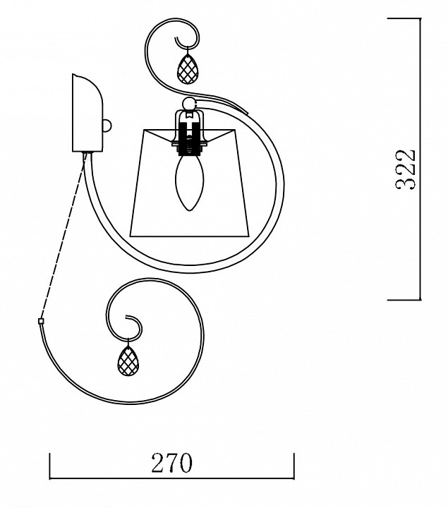Бра Freya Simone FR2020-WL-01-BZ - 3