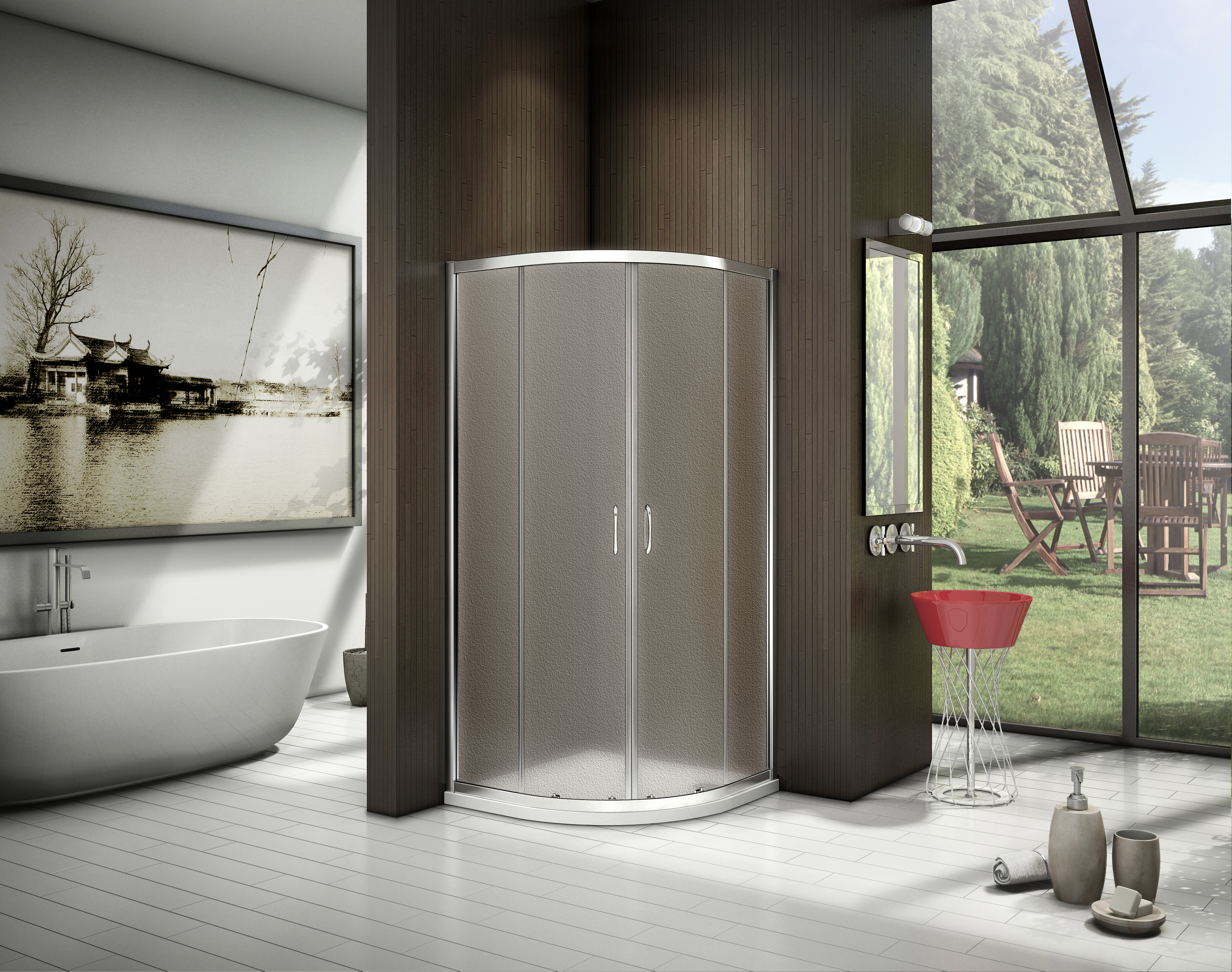 Душевой уголок Good Door Latte R-80-G-WE ЛА00015 - 1