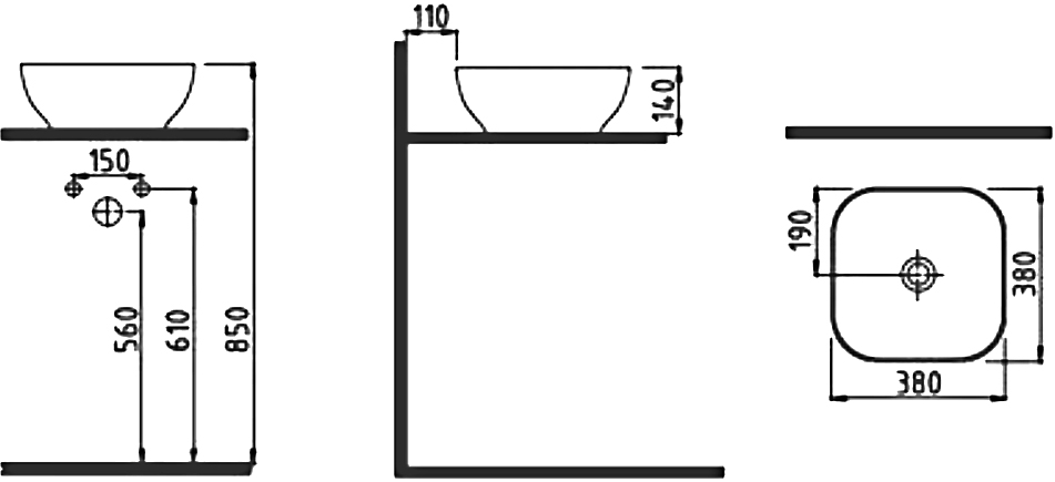 Рукомойник Bien Motto MTLG03801FD0W3000 - 1