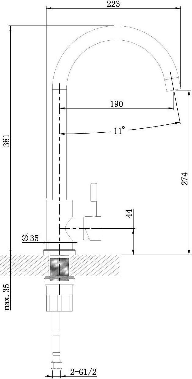 Смеситель Orange Steel M99-005NI для кухонной мойки - 1