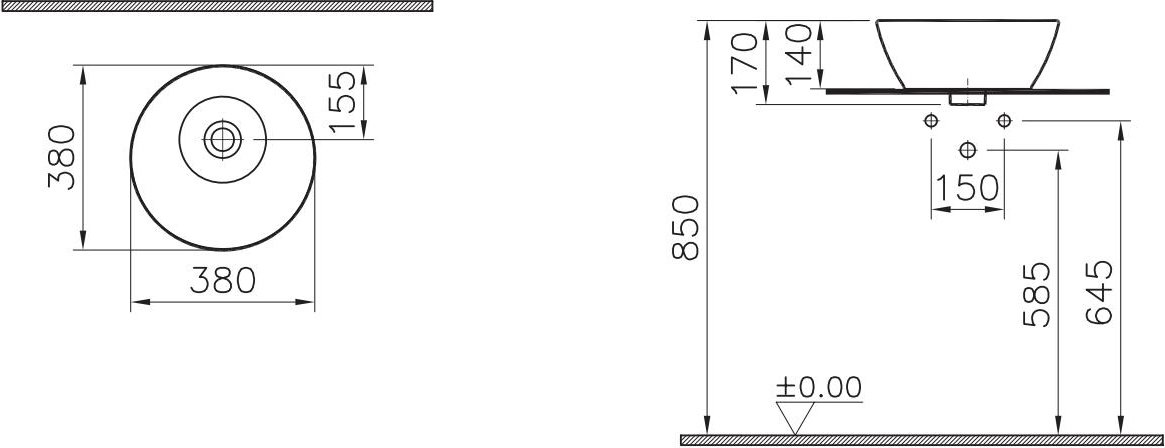 Накладная раковина Vitra Geo 38 7421B003-0016 - 2