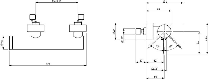 Смеситель для душа Villeroy & Boch Dawn хром  TVS10630115061 - 1