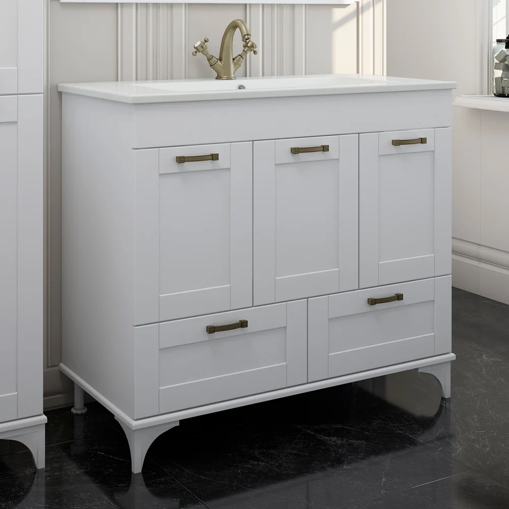 Тумба с раковиной Sanflor Ванесса 95 белый  С15328 - 3