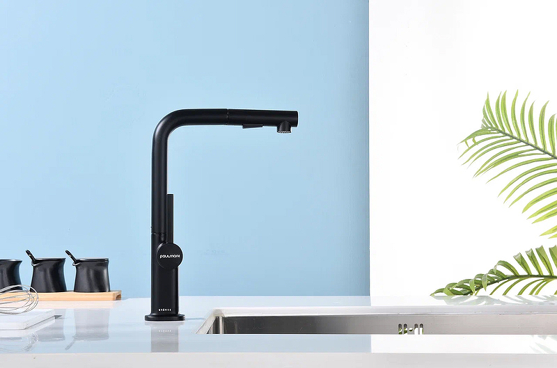 Смеситель для кухни Paulmark Neo темно серый - черный матовый Ne214419-401 - 1