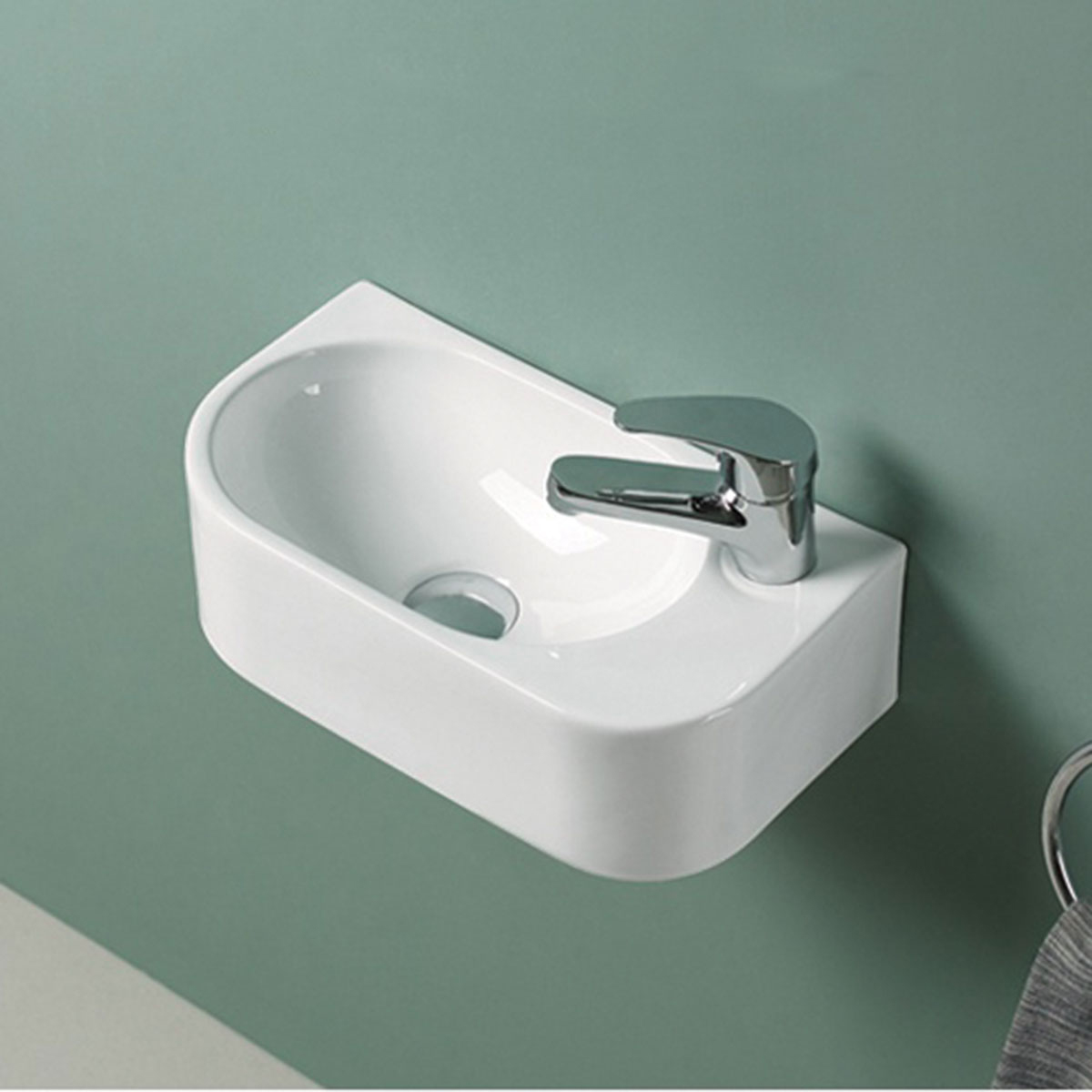 Подвесная раковина Vincea 40х22 белая правая VBS-506R - 1