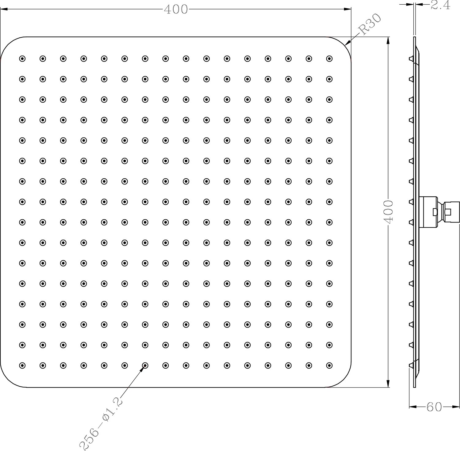 Верхний душ Rav Slezak 40х40 хром KS0003 - 2