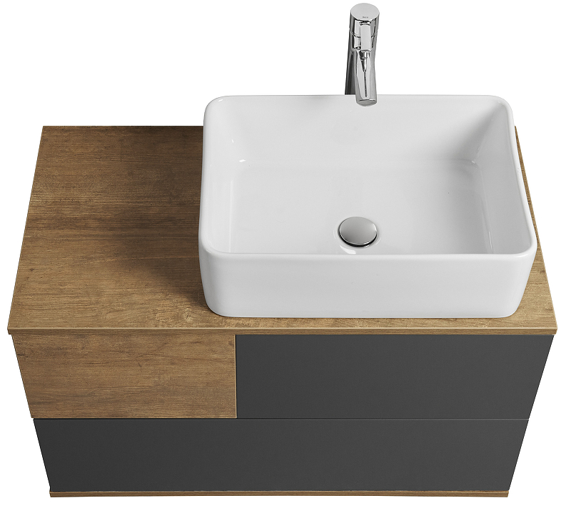 Тумба под раковину Aquaton Терра 105 светлое дерево-серый 1A246901TEKA0 - 3