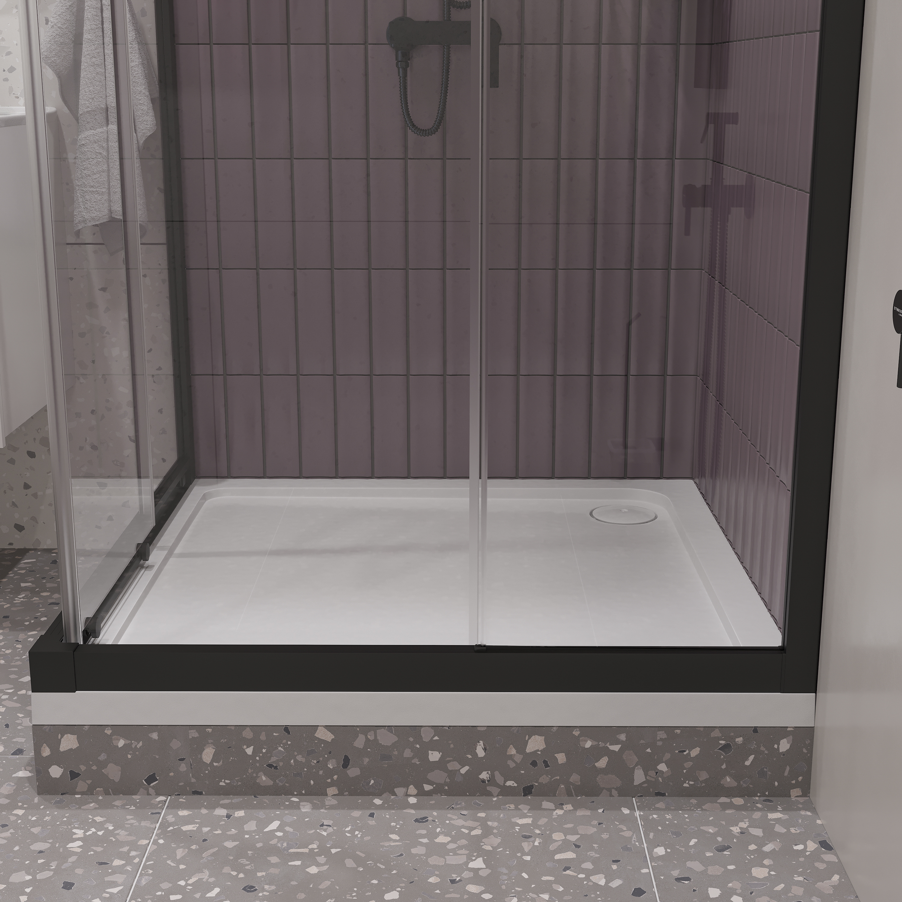 Душевой уголок STWORKI Дублин 100x100 см профиль черный матовый 3GW070TTKK000 - 3