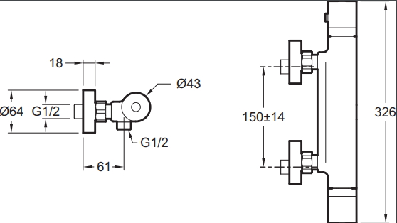 Термостат Jacob Delafon Rivoli E24324-CP для душа - 1