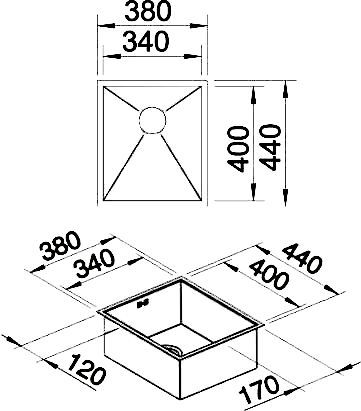 Мойка кухонная Blanco Zerox 340-U 521583 - 2