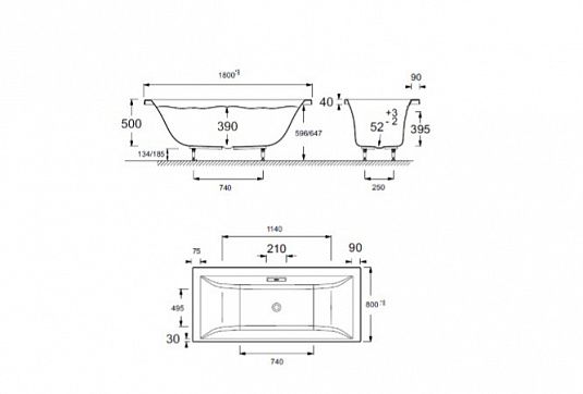 Акриловая ванна Jacob Delafon Evok 180x80 см  E60269RU-00 - 4