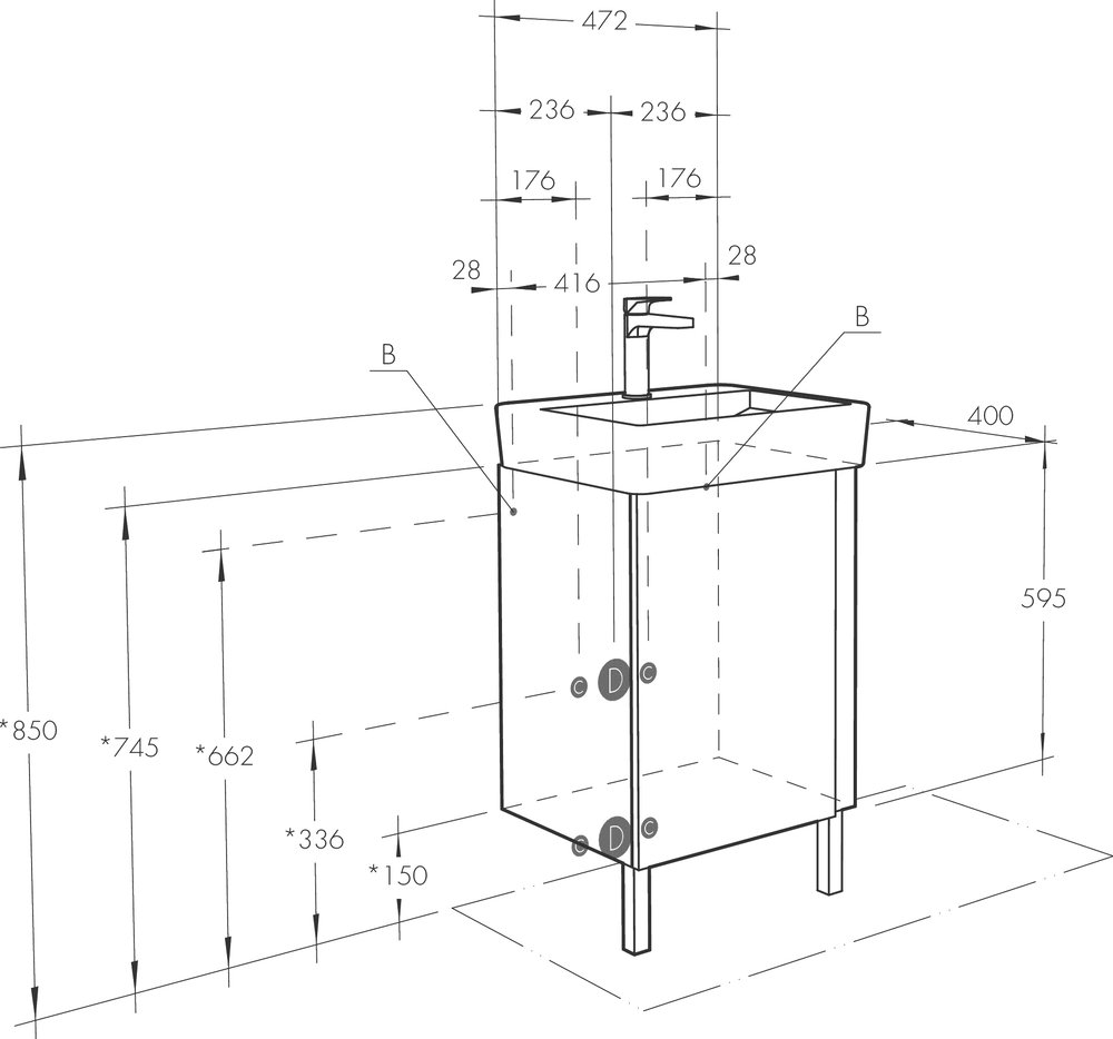 Тумба под раковину Aquaton Кантри 50 белый-светлое дерево 1A257801AHB20 - 6
